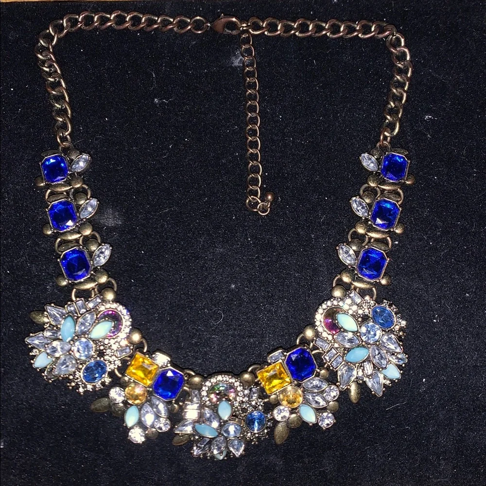 Natasha couture Crystal  Statement Necklace with extender - Picture 3 of 8